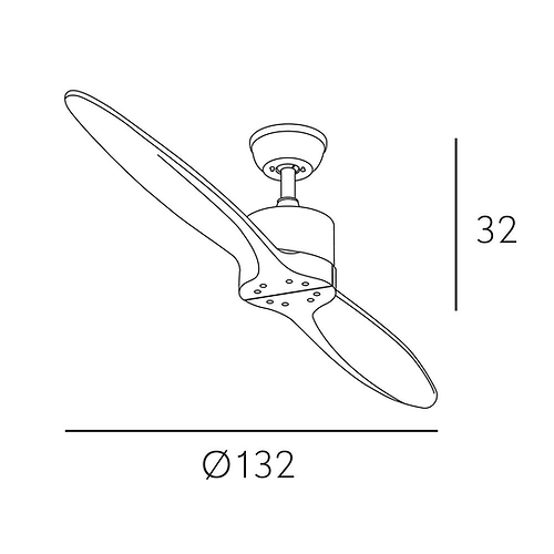 VENTILADOR DC LESTE NIQUEL FABRILAMP 2 ASPAS HAYA