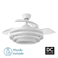 VENTILADOR 72W DC KAI NEGRO/BLANCO 3 ASPAS TRANSP. 6VEL. 3 COLORES FABRILAMP