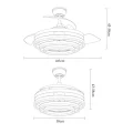 VENTILADOR 72W DC KAI NEGRO/BLANCO 3 ASPAS TRANSP. 6VEL. 3 COLORES FABRILAMP