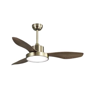 VENTILADOR HAYATE DC CUERO/ROBLE FABRILAMP