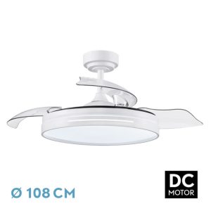 VENTILADOR DC 72W MICENAS BLANCO 3 ASPAS TRANSP. 108D 6 VELOC