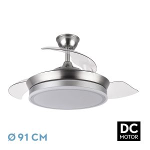 VENTILADOR DC BAYOMO NIQUEL 91D 3ASP.DESPLEGABLES, TEMPORIZADOR, MEMORIA