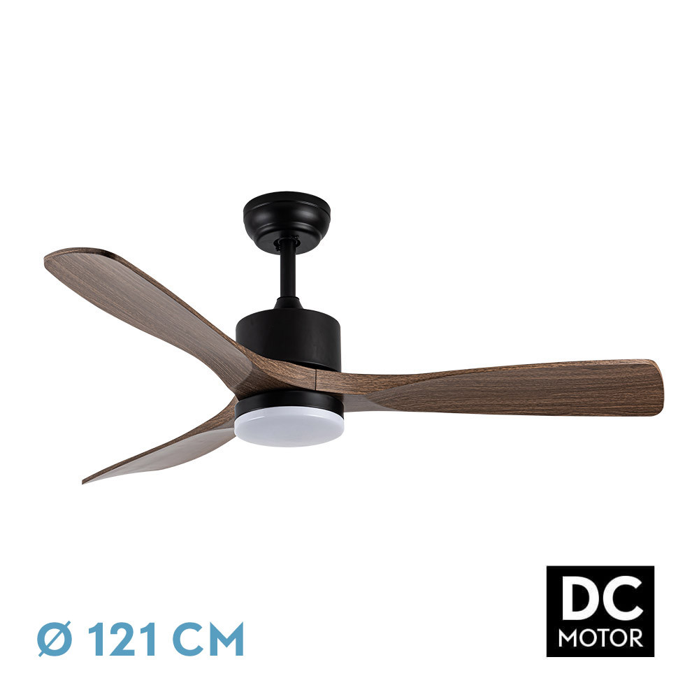 VENTILADOR DC AZABACHE 20W NEGRO 3ASP.ROBLE 6VEL