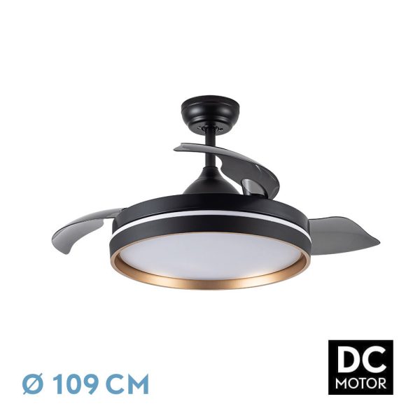 VENTILADOR NALON NEGRO ORO FABRILAMP