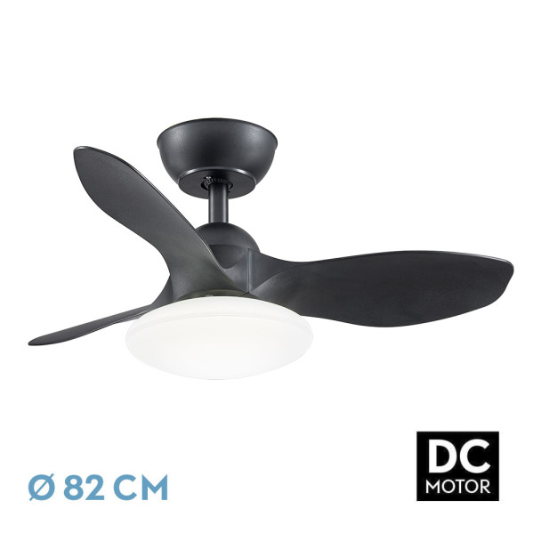 VENTILADOR DC PARAMO 36W NEGRO 3 ASPAS 82D