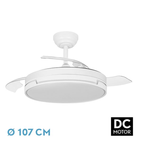 VENTILADOR DC PAPIRO 72W BLANCO 3ASPAS DESP. 107D
